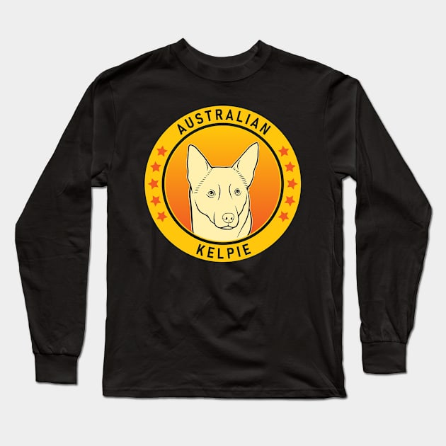 Australian Kelpie Dog Portrait Long Sleeve T-Shirt by millersye